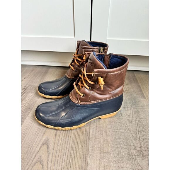 Sperry Top-Sider Girls Style STS91175 Duck Boots Saltwater - Brown Size US 4M - Picture 2 of 13